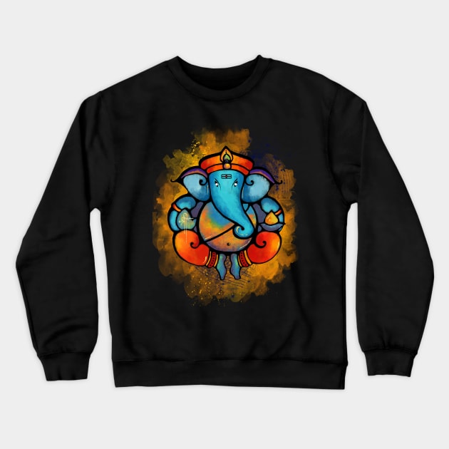 Ganesha Crewneck Sweatshirt by swarna artz